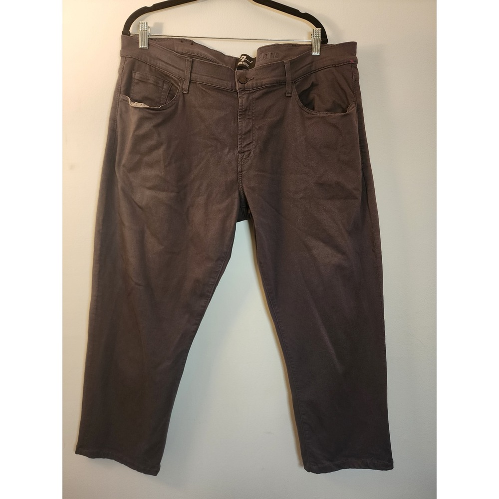 7 For All Mankind Slimmy Luxe Sport Pants Mens 40 Charcoal Grey AT511994AP